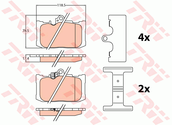 Kit de plaquettes de frein, frein à disque