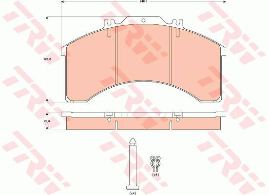 Kit de plaquettes de frein, frein à disque