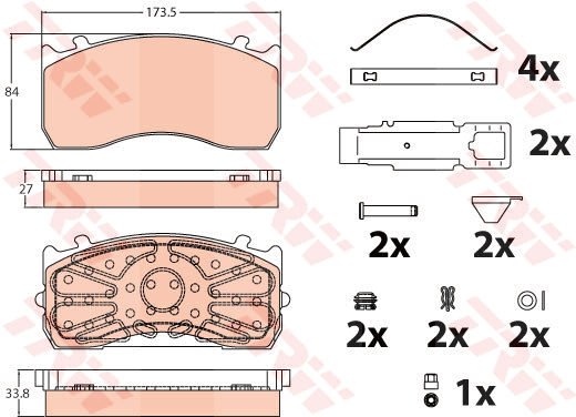 Kit de plaquettes de frein, frein à disque