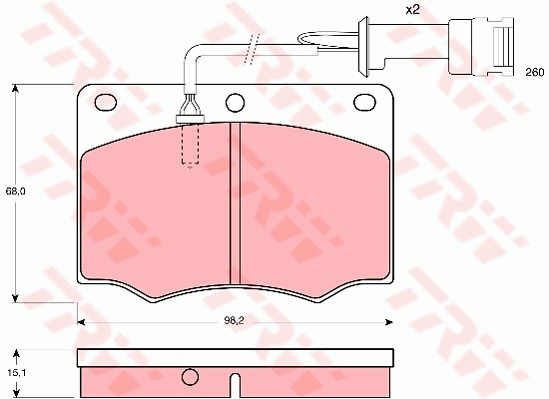 Kit de plaquettes de frein, frein à disque