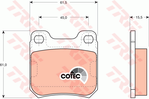 Kit de plaquettes de frein, frein à disque