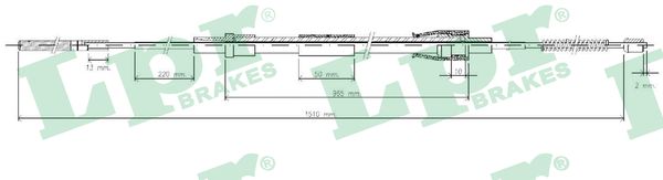 Tirette à câble, frein de stationnement