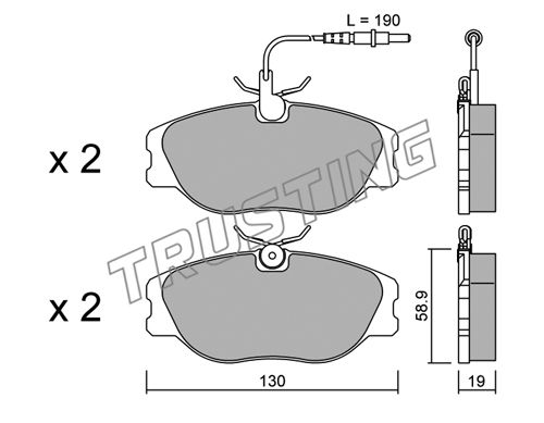 Kit de plaquettes de frein, frein à disque