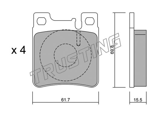 Kit de plaquettes de frein, frein à disque