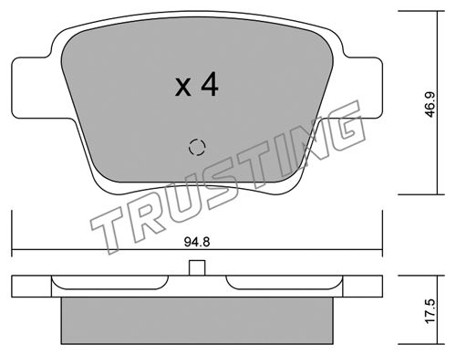 Kit de plaquettes de frein, frein à disque