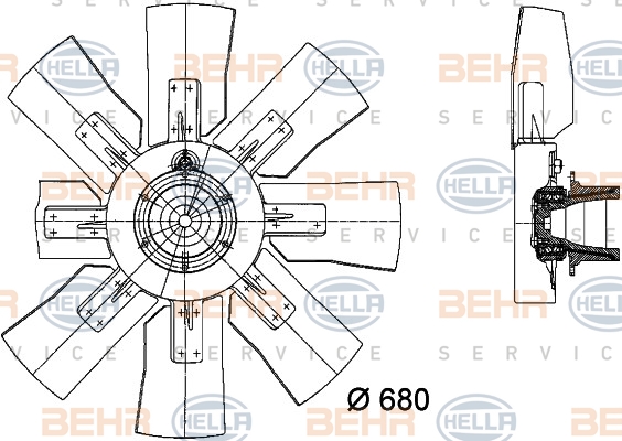 Ventilateur, refroidissement du moteur