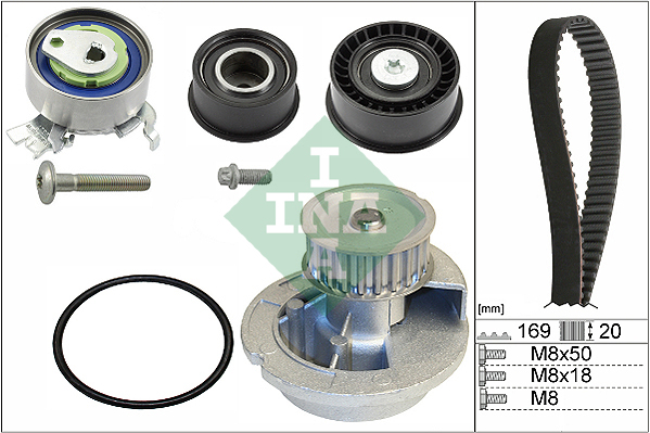 Pompe à eau + kit de courroie de distribution