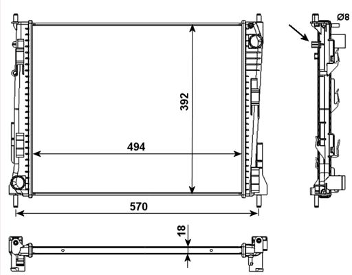 Radiateur, refroidissement du moteur