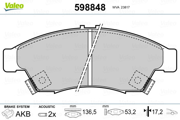 Kit de plaquettes de frein, frein à disque