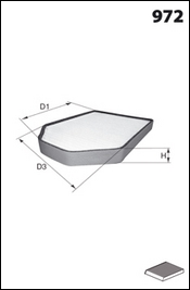 Filtre, air de l'habitacle