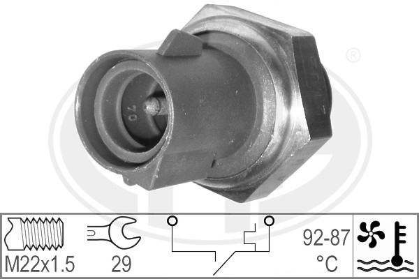 Interrupteur de température, ventilateur de radiateur