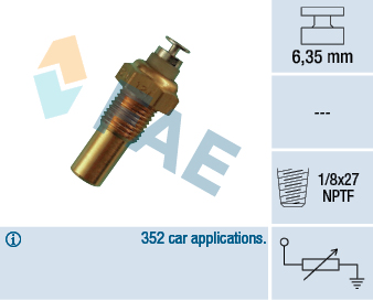 Sonde de température, liquide de refroidissement