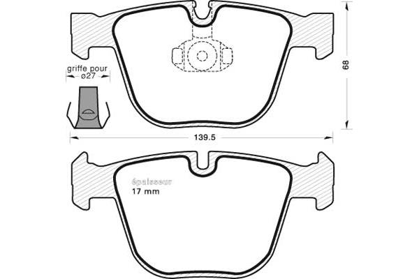 Kit de plaquettes de frein, frein à disque