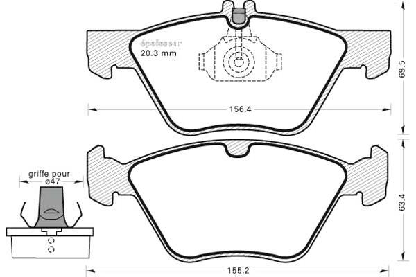 Kit de plaquettes de frein, frein à disque