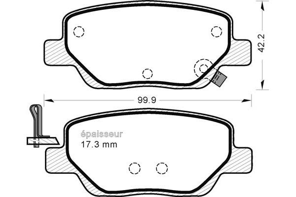 Kit de plaquettes de frein, frein à disque