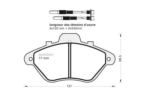 Kit de plaquettes de frein, frein à disque