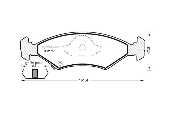 Kit de plaquettes de frein, frein à disque