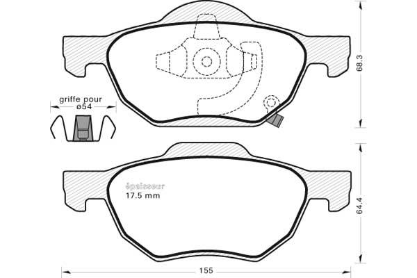 Kit de plaquettes de frein, frein à disque