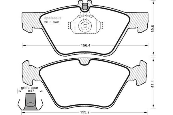 Kit de plaquettes de frein, frein à disque