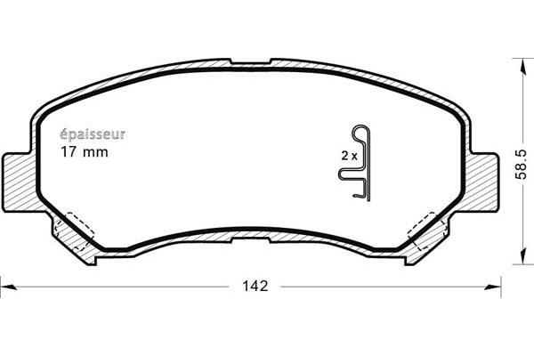 Kit de plaquettes de frein, frein à disque