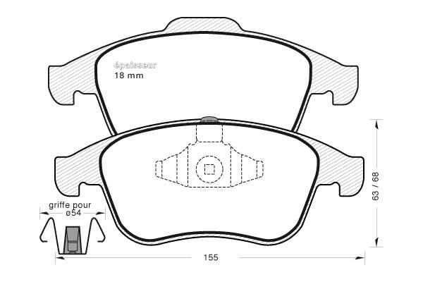 Kit de plaquettes de frein, frein à disque