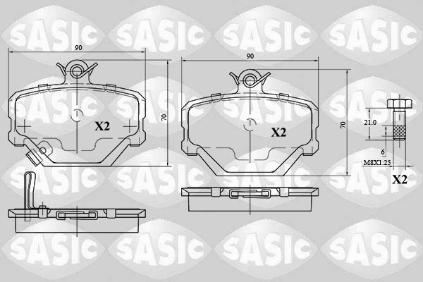 Kit de plaquettes de frein, frein à disque