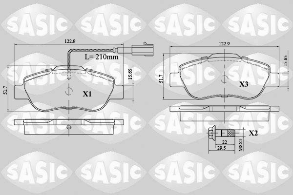 Kit de plaquettes de frein, frein à disque