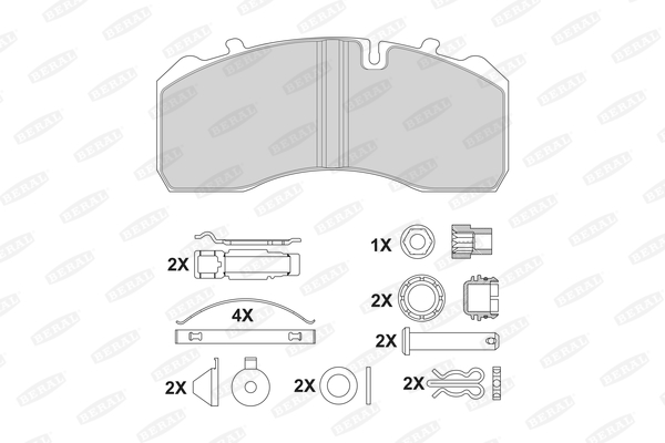 Kit de plaquettes de frein, frein à disque