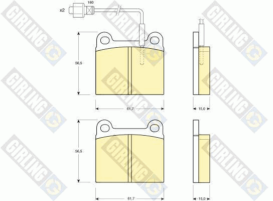 Kit de plaquettes de frein, frein à disque