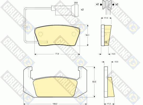 Kit de plaquettes de frein, frein à disque