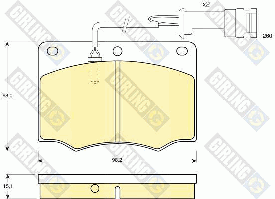 Kit de plaquettes de frein, frein à disque