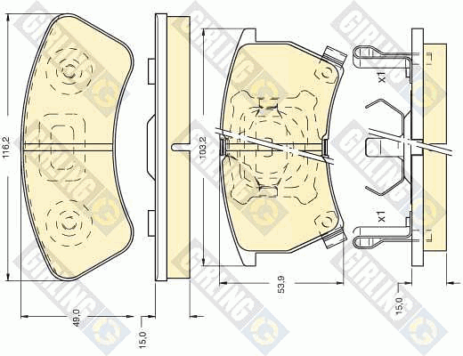 Kit de plaquettes de frein, frein à disque