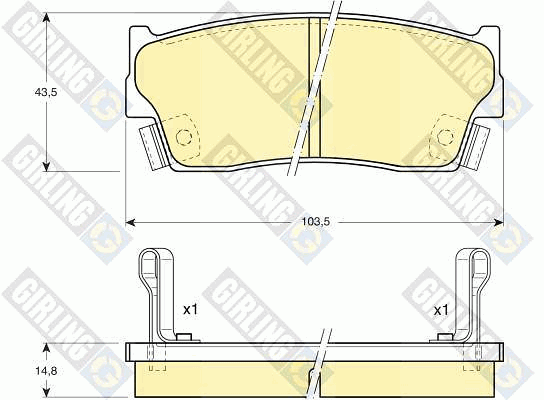 Kit de plaquettes de frein, frein à disque