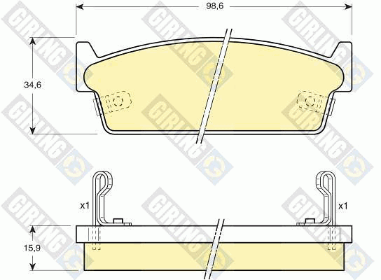 Kit de plaquettes de frein, frein à disque