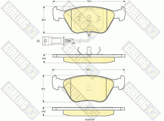 Kit de plaquettes de frein, frein à disque