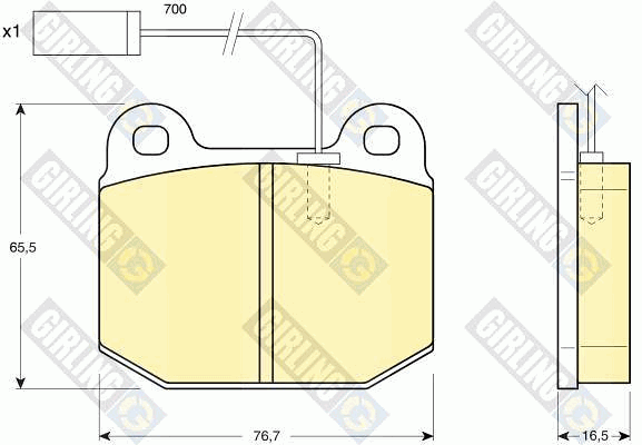 Kit de plaquettes de frein, frein à disque