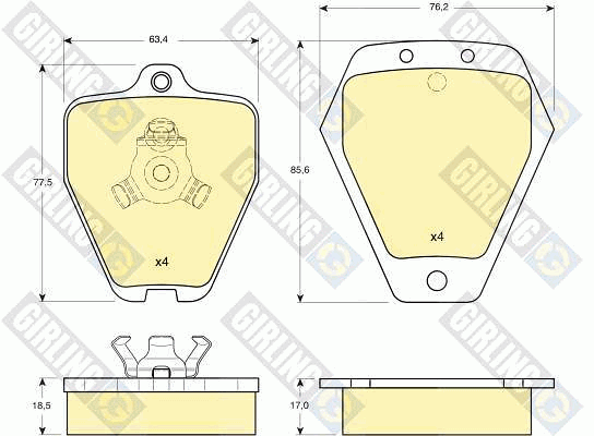 Kit de plaquettes de frein, frein à disque