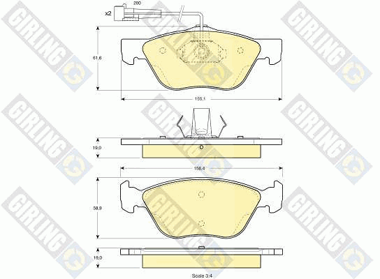 Kit de plaquettes de frein, frein à disque