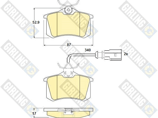 Kit de plaquettes de frein, frein à disque