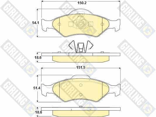 Kit de plaquettes de frein, frein à disque