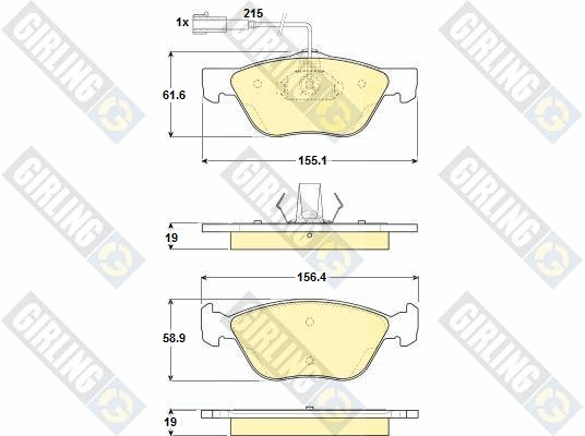 Kit de plaquettes de frein, frein à disque