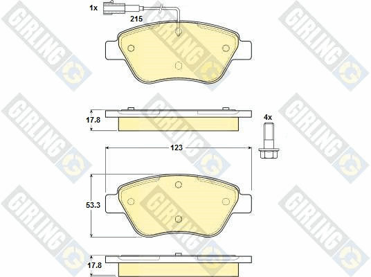 Kit de plaquettes de frein, frein à disque