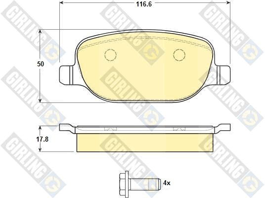 Kit de plaquettes de frein, frein à disque