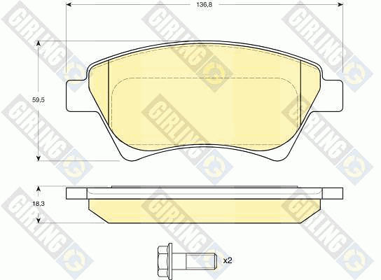 Kit de plaquettes de frein, frein à disque