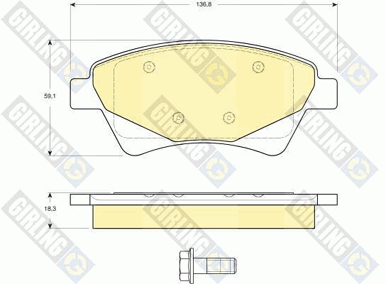 Kit de plaquettes de frein, frein à disque