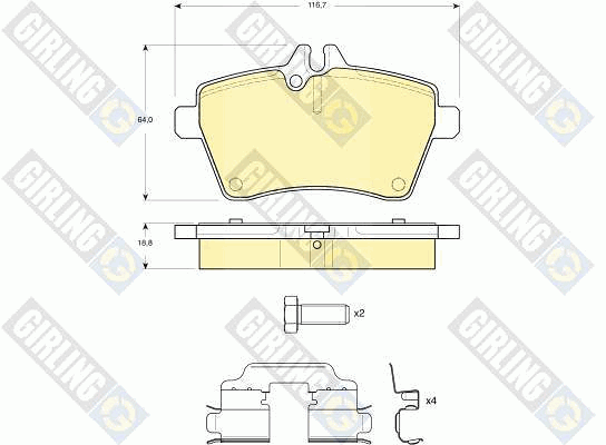 Kit de plaquettes de frein, frein à disque