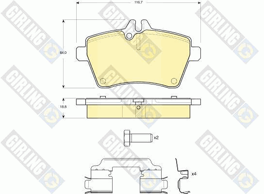 Kit de plaquettes de frein, frein à disque