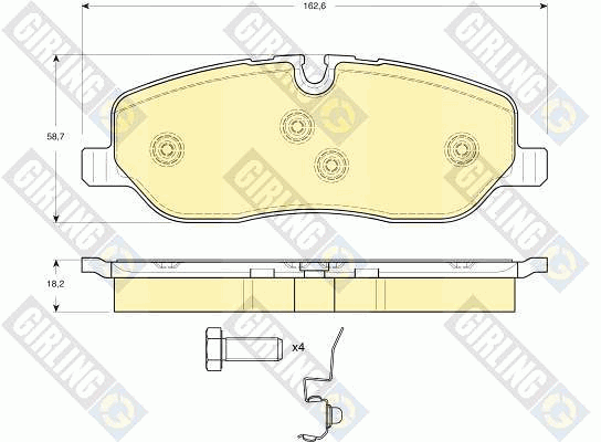 Kit de plaquettes de frein, frein à disque