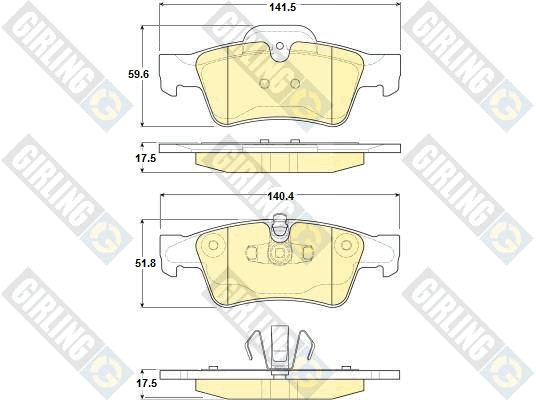 Kit de plaquettes de frein, frein à disque