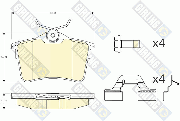 Kit de plaquettes de frein, frein à disque